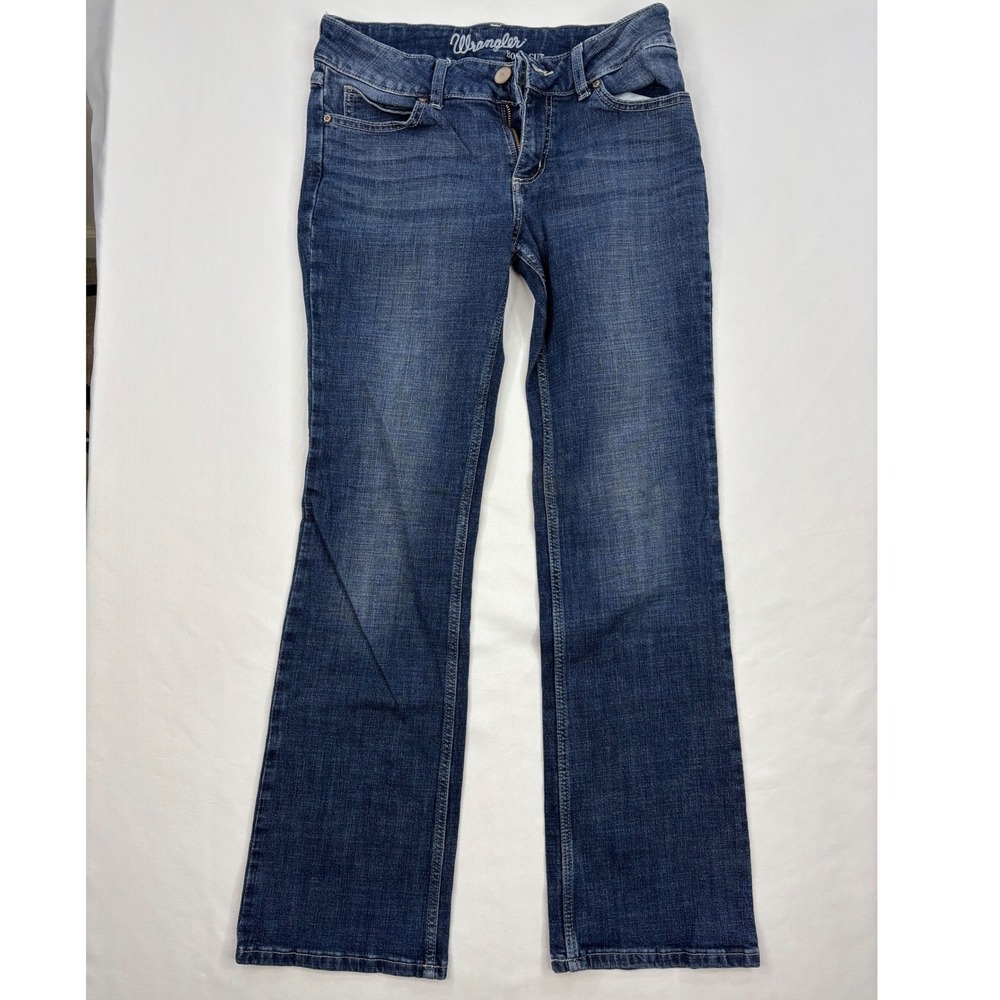 Wrangler® Ladies Bootcut Dark Wash Denim Jeans 09MWZDO size 7x32